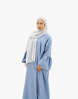 Sky Blue Bell Sleeve Abaya