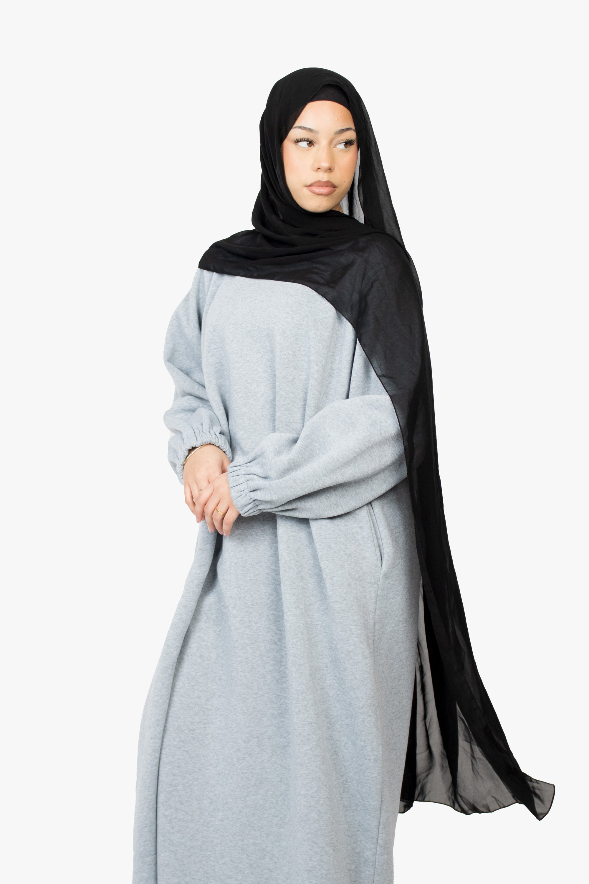 Light Grey Jumper Abaya