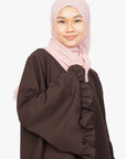 Mocha Brown Flower Sleeve Abaya