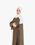 Olive Side Wrap Abaya