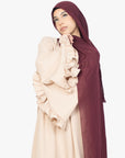 Cream Flower Sleeve Abaya