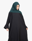 Black Tulip Sleeve Abaya