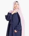 Navy Pleated Bridge Abaya