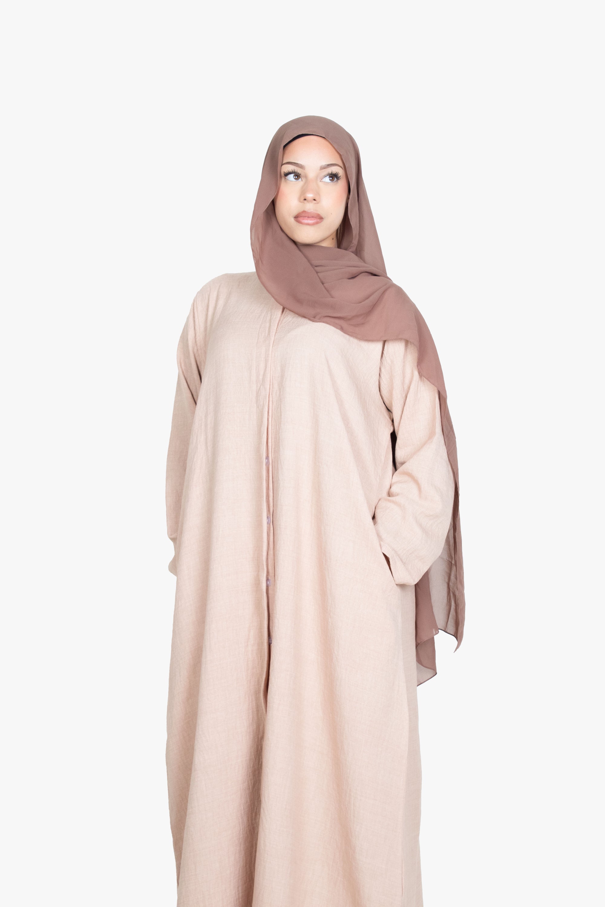 Beige Mélange Long Shirt Abaya