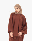 Hazelnut Front Neck Tie Abaya