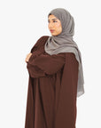 Pecan Brown Cape Sleeve Abaya