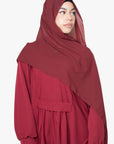 Crimson Red Pleated Bridge Abaya