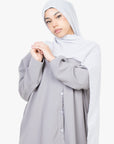 Cloud Grey Long Shirt Two-Piece Abaya