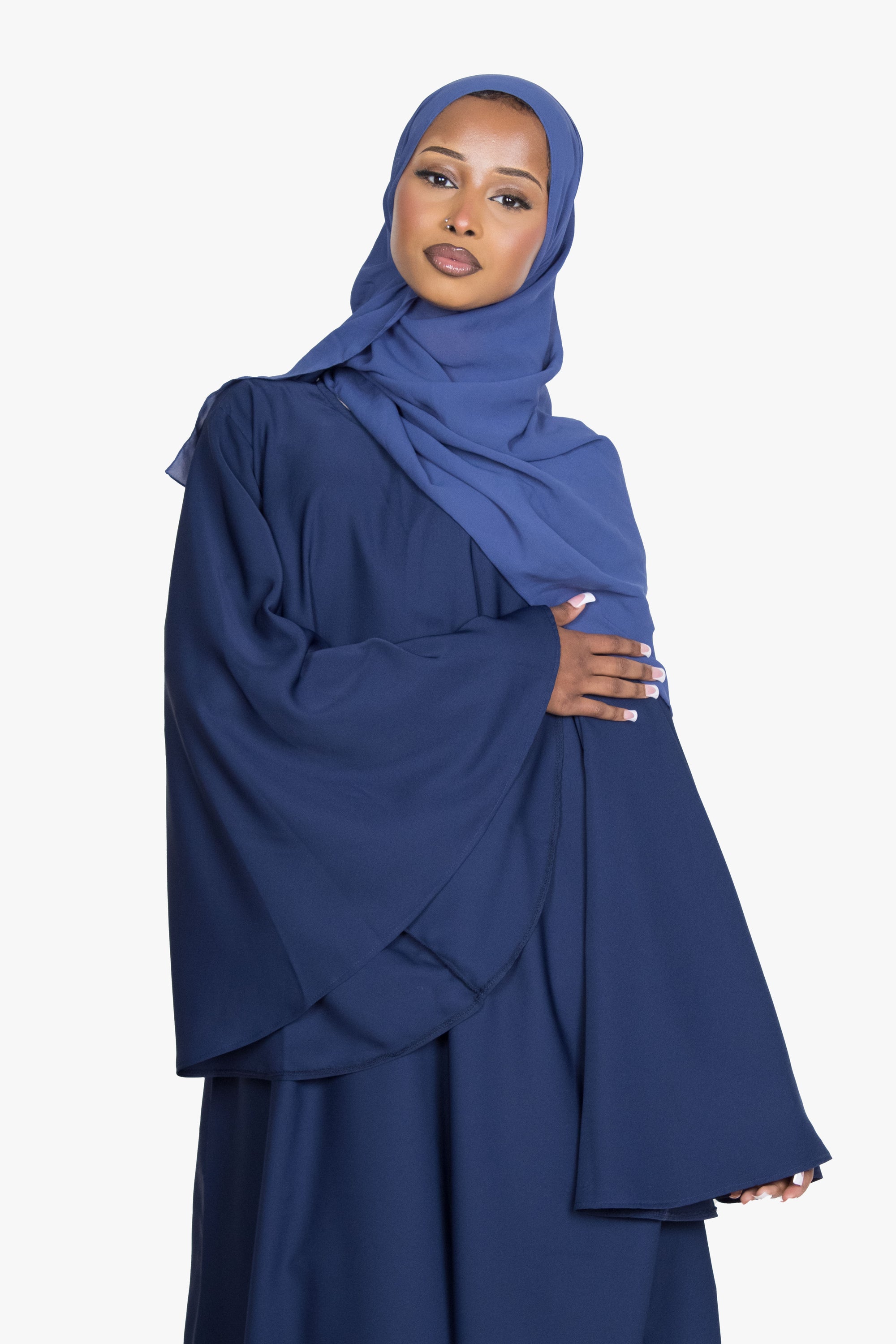 Navy Umbrella Sleeve Abaya