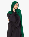 Black Flower Sleeve Abaya