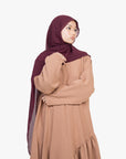 Caramel Asymmetric Drop Waist Abaya