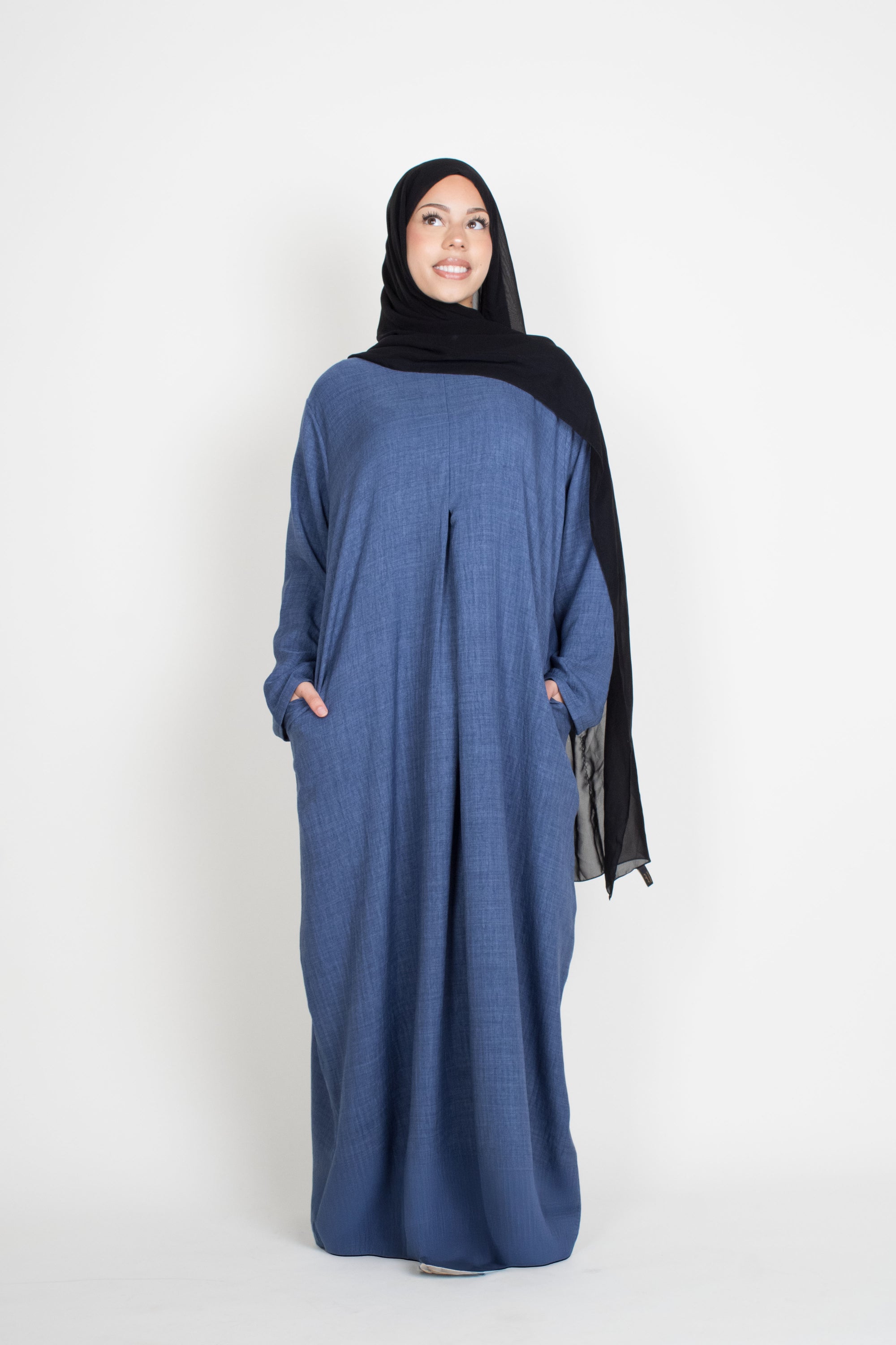 Indigo Mélange Pleat Abaya