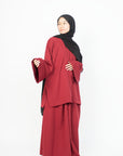 Crimson Red Two-Piece Abaya