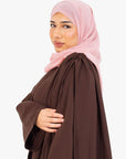 Pecan Brown Asymmetric Cape Sleeve Abaya