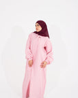 Blossom Pink Front Neck Tie Abaya