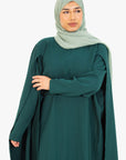 Emerald Green Cape Sleeve Abaya