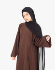 Pecan Brown Side Wrap Abaya