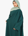 Emerald Green Asymmetric Cape Sleeve Abaya