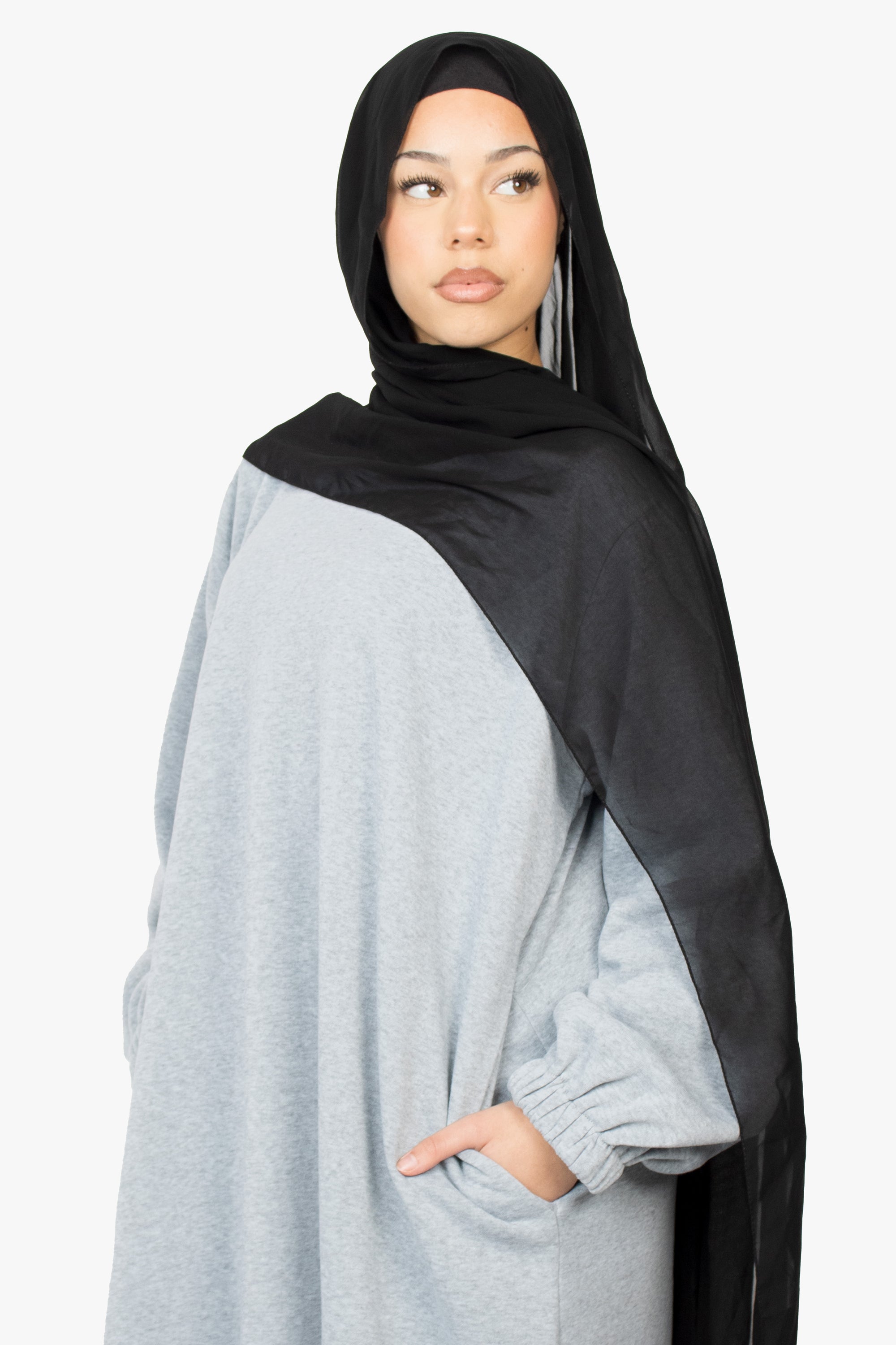 Light Grey Jumper Abaya