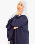 Navy Bell Sleeve Abaya