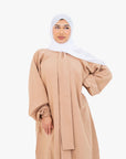 Coffee Front Neck Tie Abaya