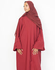 Crimson Red Slit Kimono Abaya