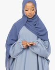 Powder Blue Batwing Abaya