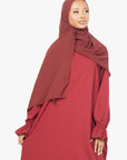 Crimson Red Poet Sleeve Abaya