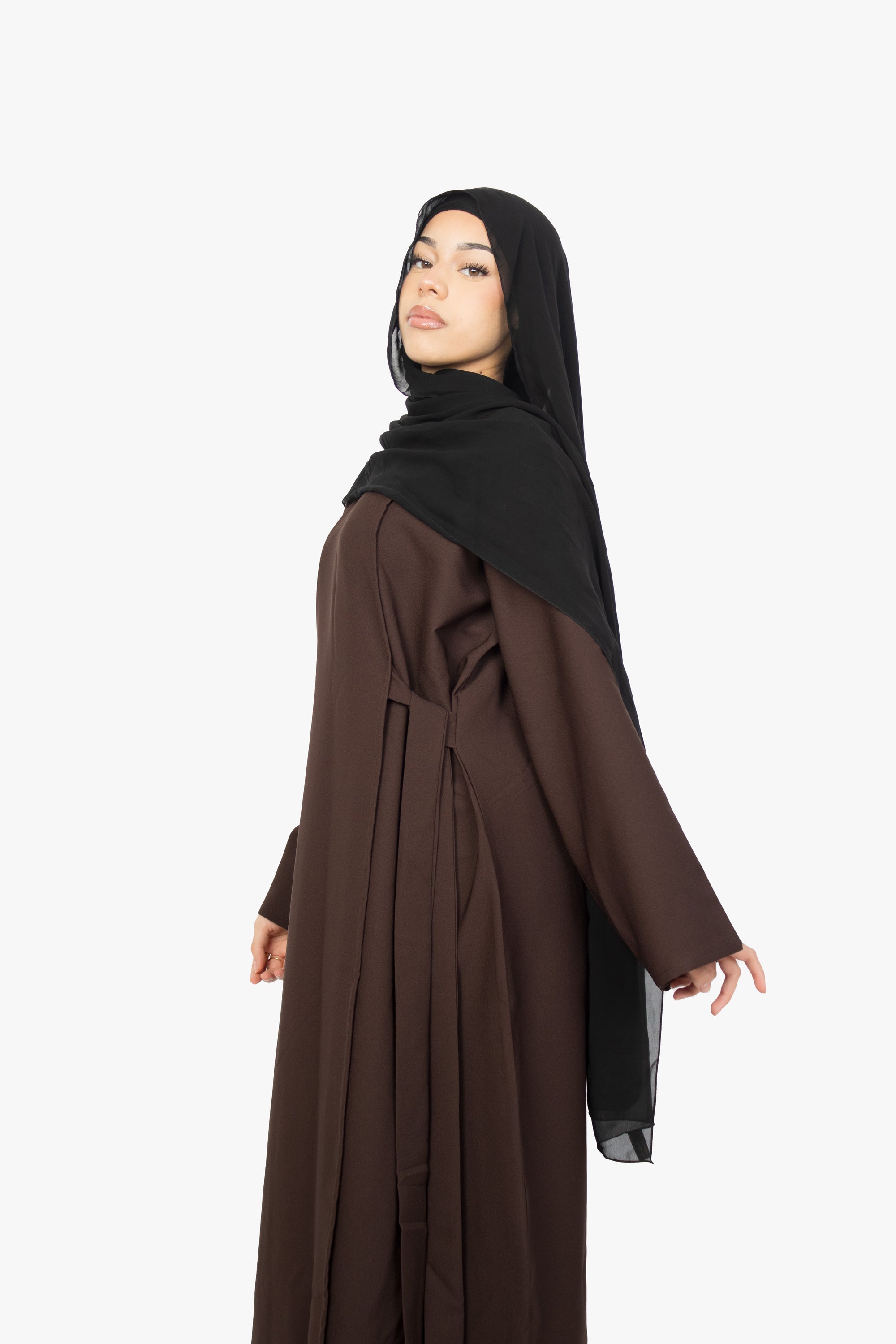 Mocha Brown Side Wrap Abaya