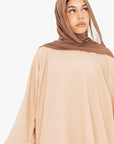 Cream Linen-Feel Two-Piece Abaya