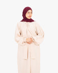 Ivory Front Neck Tie Abaya