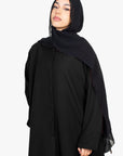 Black Long Shirt Two-Piece Abaya