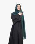 Black Tulip Sleeve Abaya