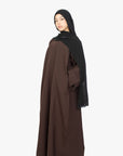 Mocha Brown Slit Kimono Abaya