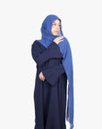 Navy Tulip Sleeve Abaya