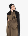 Olive Flower Sleeve Abaya