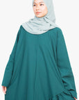 Forest Green Asymmetric Drop Waist Abaya