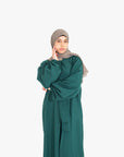 Emerald Green Front Neck Tie Abaya