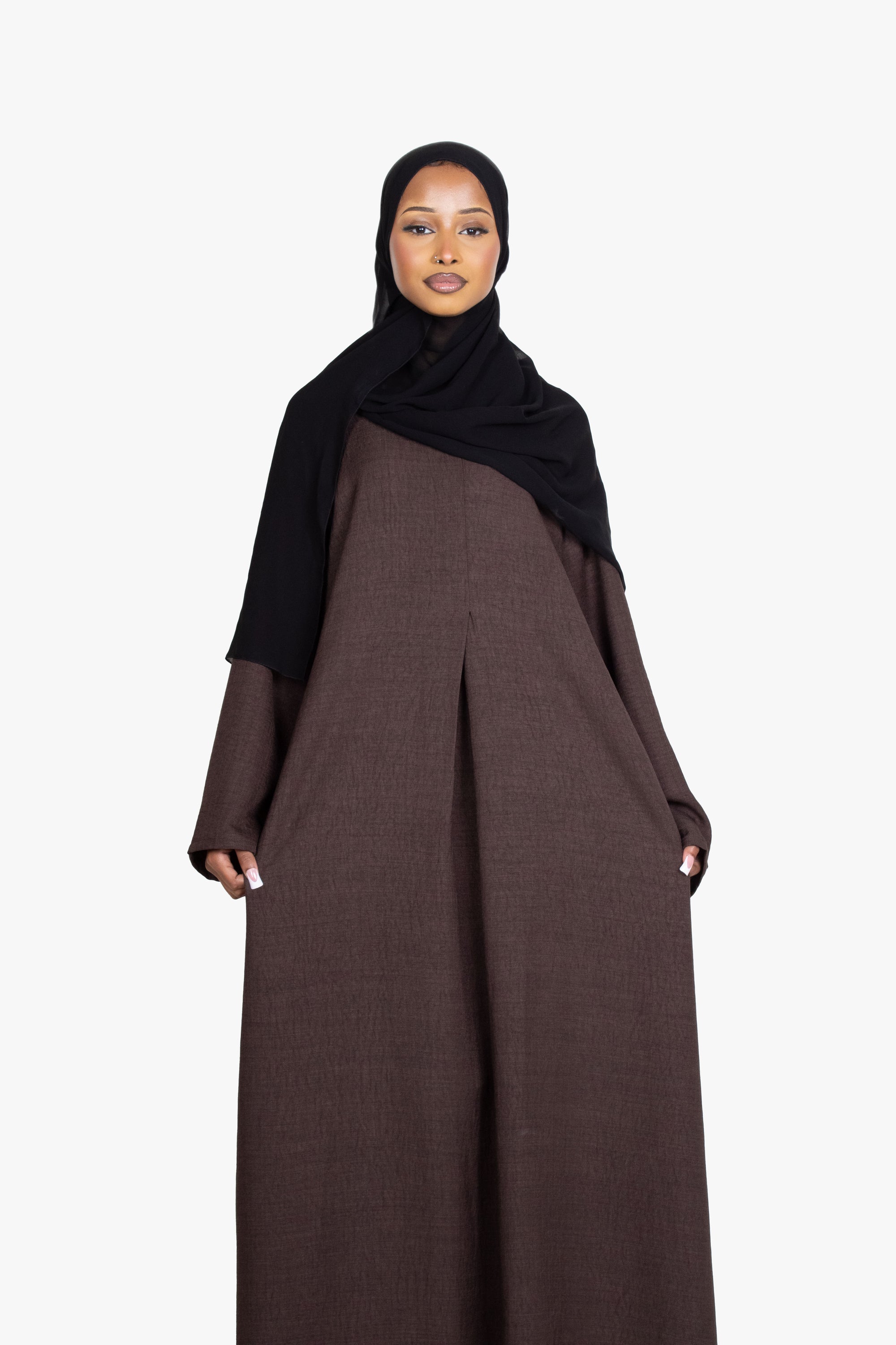 Coffee Mélange Pleat Abaya