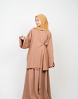 Caramel Side Wrap Two-Piece Abaya