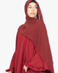 Crimson Red Flower Sleeve Abaya