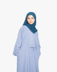 Powder Blue Pleated Bridge Abaya