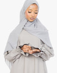 Cloud Grey Poet Sleeve Abaya