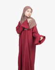 Crimson Red Tulip Sleeve Abaya