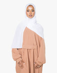 Caramel Pleated Bridge Abaya