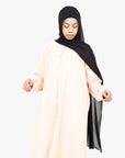 Cream Long Shirt Two-Piece Abaya