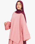 Blossom Pink Linen-Feel Two-Piece Abaya