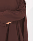 Pecan Brown Cape Sleeve Abaya