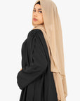 Black Asymmetric Cape Sleeve Abaya