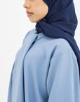 Sky Blue Front Neck Tie Abaya